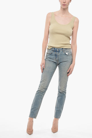 Stone Washed Skinny Fit Denims with Belt Loops 16cm