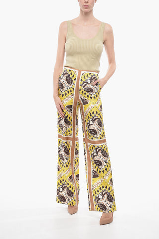 Silk Baggy Pants with Bandana Pattern