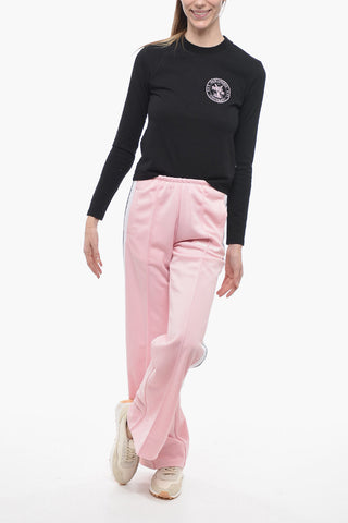 Joggers Track Cropped Con Bande A contrasto