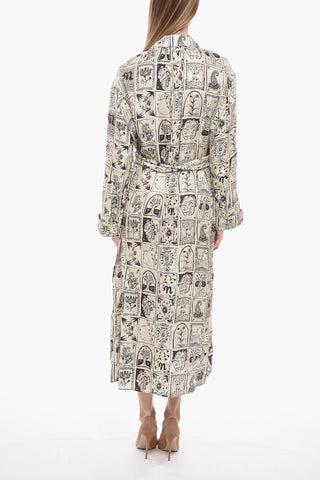 Silk ELUNA Shirt Dress With Pattern Print