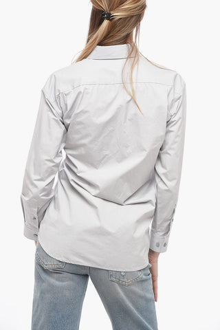 UNISEX Cotton Wrap Shirt with Brooch