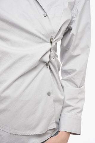 UNISEX Cotton Wrap Shirt with Brooch