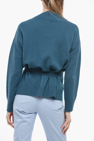 Cardigan In Lana Con Cintura