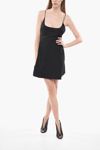 Flared Thin Straps Dress with Pinces