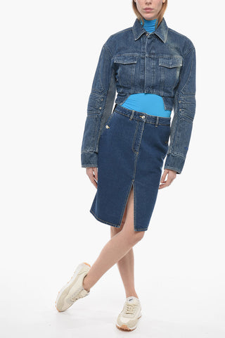 Jeansjacke MOTORCYCLE im Crop-Biker-Fit