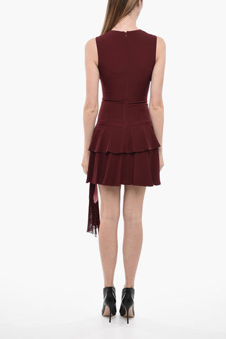 Vestito Senza Maniche Con Balze E Frange