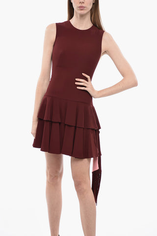 Vestito Senza Maniche Con Balze E Frange