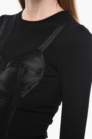 Lingerie Design Long-sleeved Sheath Dress
