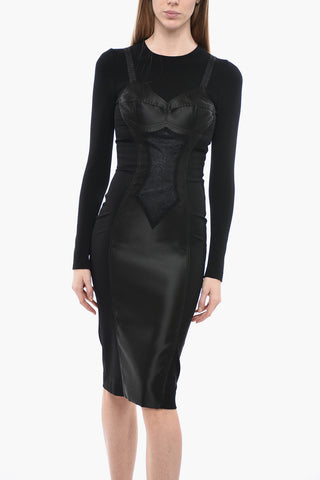 Lingerie Design Long-sleeved Sheath Dress