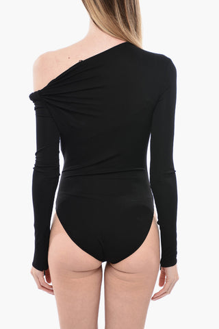 Stretch Viscose Bodysuit with Jewel Detail