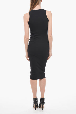Bodycon Long Dress With Embroidered Logo