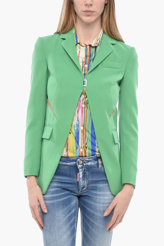 Single-breasted Blazer with Mesh Inserts