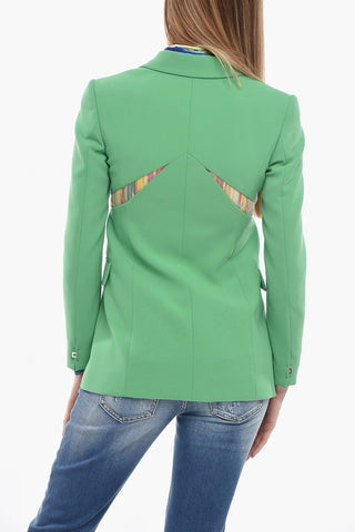 Single-breasted Blazer with Mesh Inserts