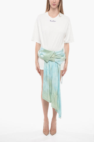 Tee Dress EXACTLY THE OPPOSITE with Draped Satin Skirt