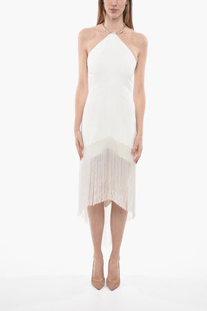 Halterneck Dress with Beaded Fringes