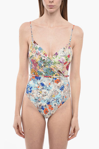 Costume da Bagno Intero CLOVER Wrap a Motivo Floreale