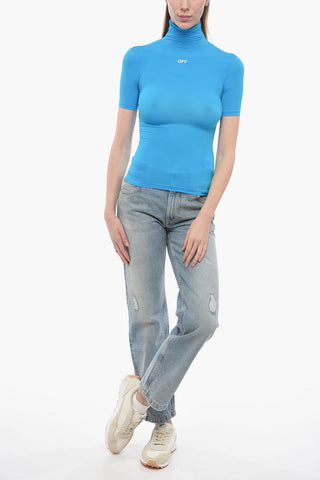 Top Elasticizzato STAMP A Collo Alto