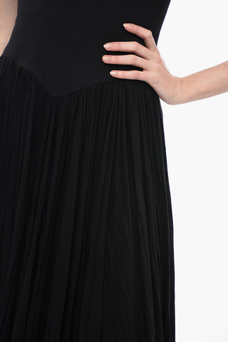 Maxidress in Denim con Gonna Sheer Drappeggiata