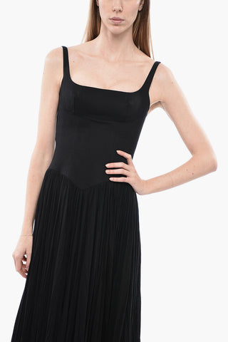 Maxidress in Denim con Gonna Sheer Drappeggiata