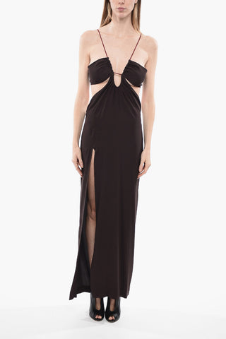 Bodycon Dress with Cut-Out Details and Maxi Front Slit