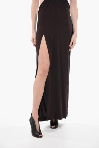 Bodycon Dress with Cut-Out Details and Maxi Front Slit