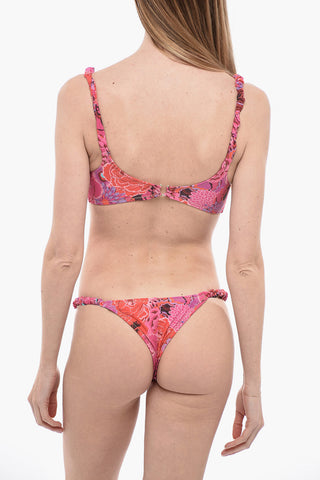 Floral-Motif Bikibi with Curled Shoulders