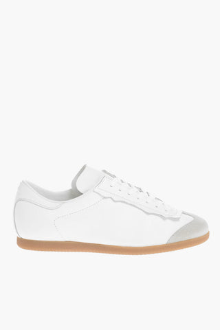 Sneakers Low-Top In Pelle Con Dettaglio Raw Cut