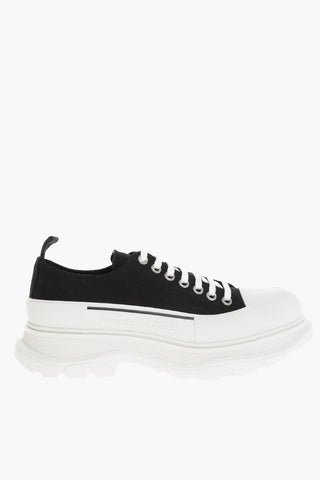 Low-top Canvas Sneakers With Platform Sole