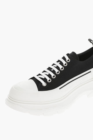 Low-top Canvas Sneakers With Platform Sole