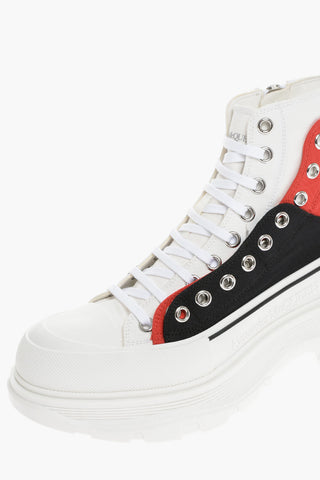 Zipped High-top Sneakers With Platform Sole
