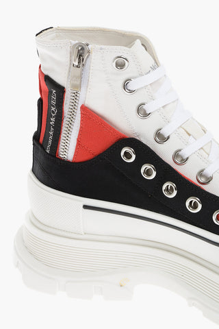 Zipped High-top Sneakers With Platform Sole