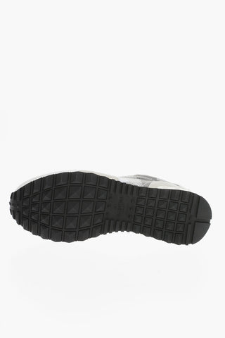Leather Low-Top Sneakers With Camouflage Detail