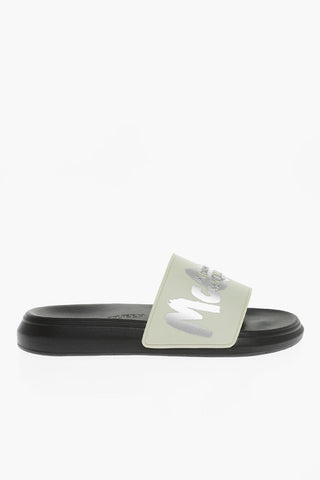 Rubber Slippers With Logo Print