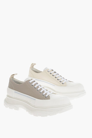 Sneakers In Pelle Low-Top Con Suola Platform