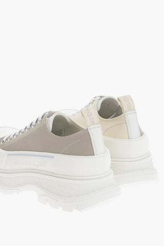 Sneakers In Pelle Low-Top Con Suola Platform