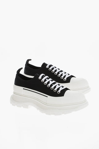 Low-top Canvas Sneakers With Platform Sole