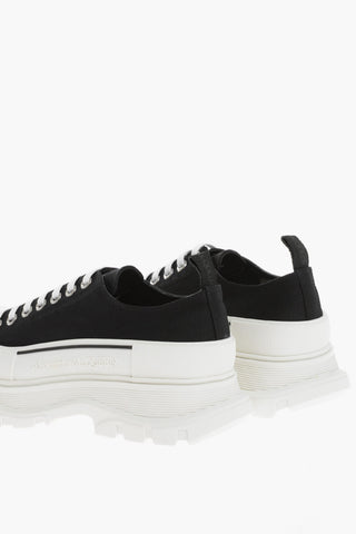 Low-top Canvas Sneakers With Platform Sole