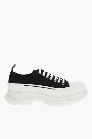 Low-top Canvas Sneakers With Platform Sole