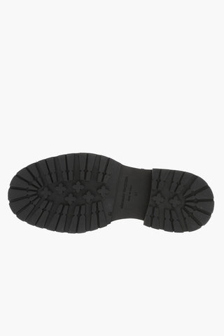Leather Combat Boots With Brogues Detail