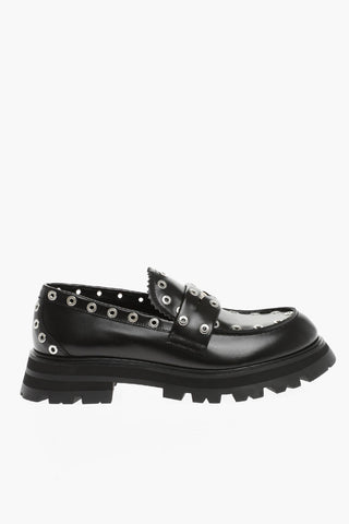 Leather Loafers With Studded Details And Tank Soles