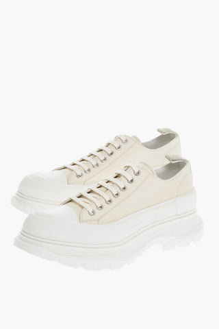 Leather Low-Top Sneakers With Platform Sole