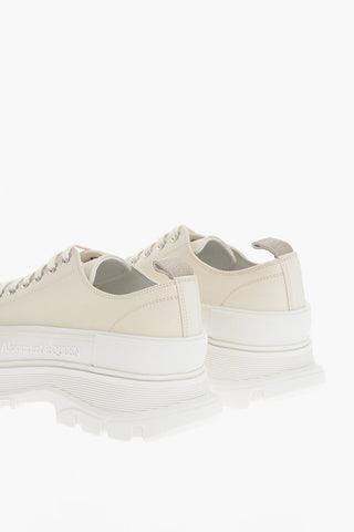 Leather Low-Top Sneakers With Platform Sole