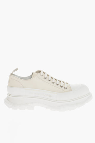 Leather Low-Top Sneakers With Platform Sole