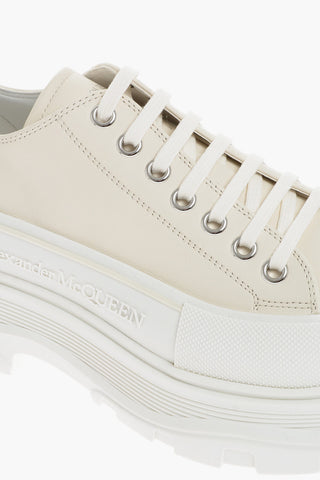 Leather Low-Top Sneakers With Platform Sole