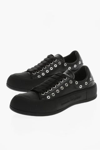 Leather Low-Top Sneakers With Studs Detail