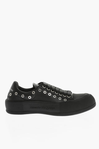 Leather Low-Top Sneakers With Studs Detail