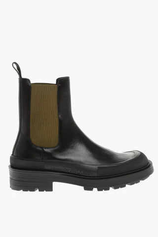 Leather Chelsea Boots With Contrasting Detail