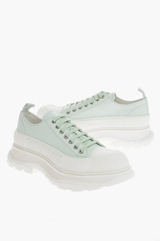 Sneakers Low-Top In Pelle Con Suola Platform