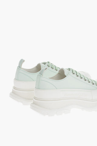 Sneakers Low-Top In Pelle Con Suola Platform