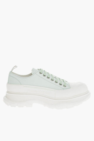 Sneakers Low-Top In Pelle Con Suola Platform
